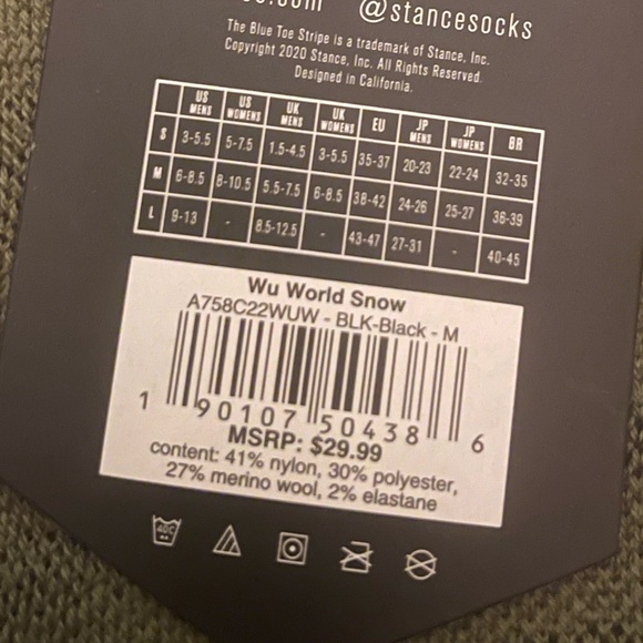 *NWT* Unisex Stance Special Edition Wu-Tang Clan Socks - Picture 3 of 4